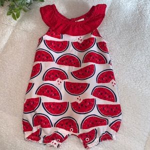 Carter’s 9M Watermelon Bubble Romper EUC 🍉